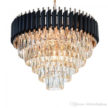 Lustre en cristal noir