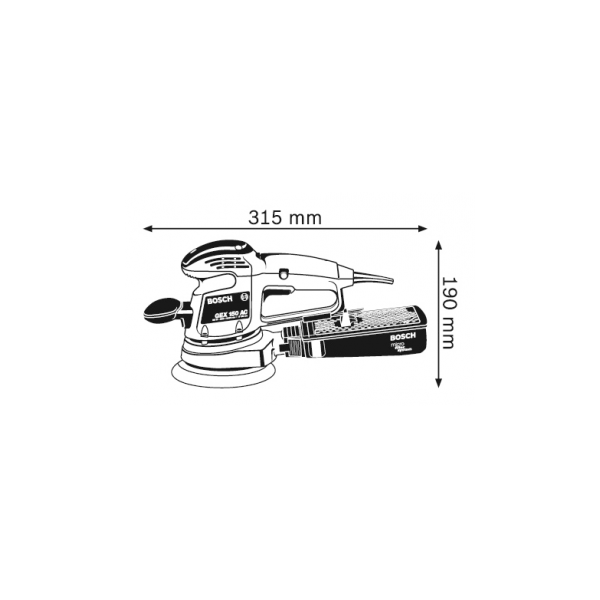 Ponceuse Excentrique Bosch GEX 150 AC Professionnelle - 340W, 4,500-12,000 Tr/min, Système Auto-Agrippant